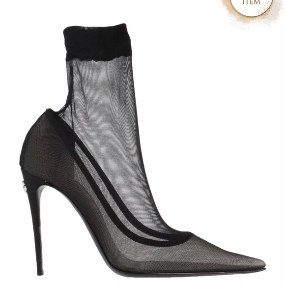 KIM DOLCE&GABBANA Stretch tulle ankle boots $975 - Picture 1 of 15